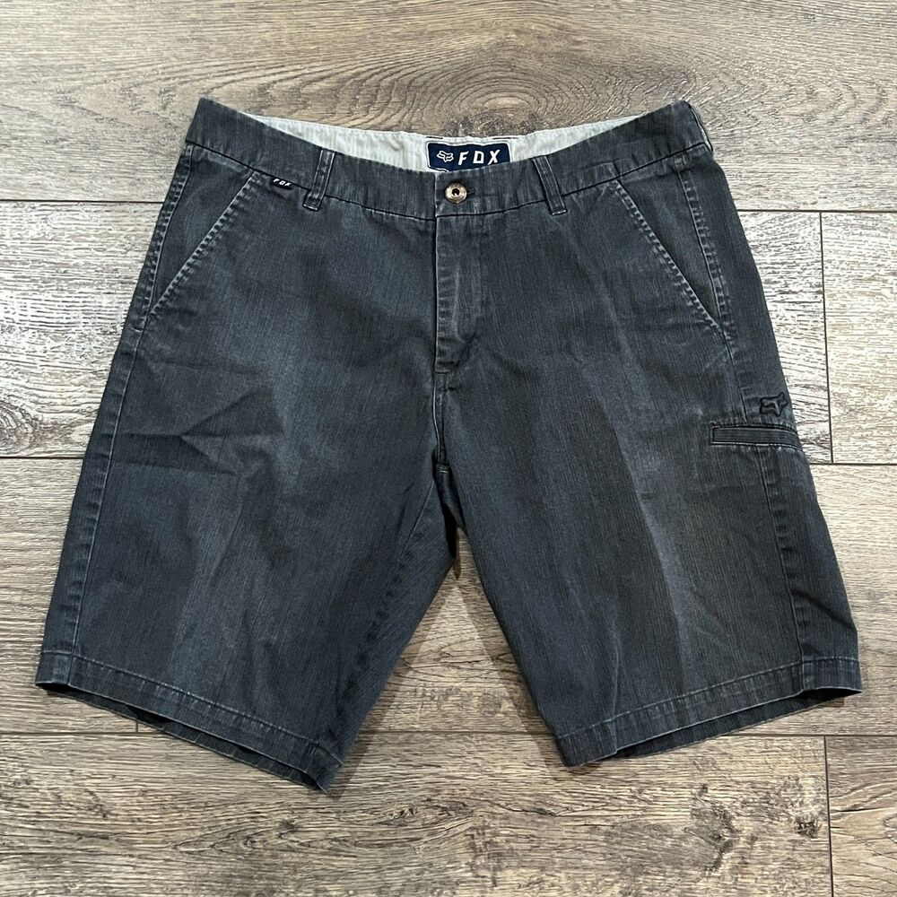 Vintage Y2K Fox Racing FDX Gray Denim Shorts Moto Skate Men’s 34
